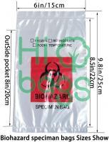 Ziplock Top with Outside Pocket Paperwork Pouch Biohazard Specimen Bags M